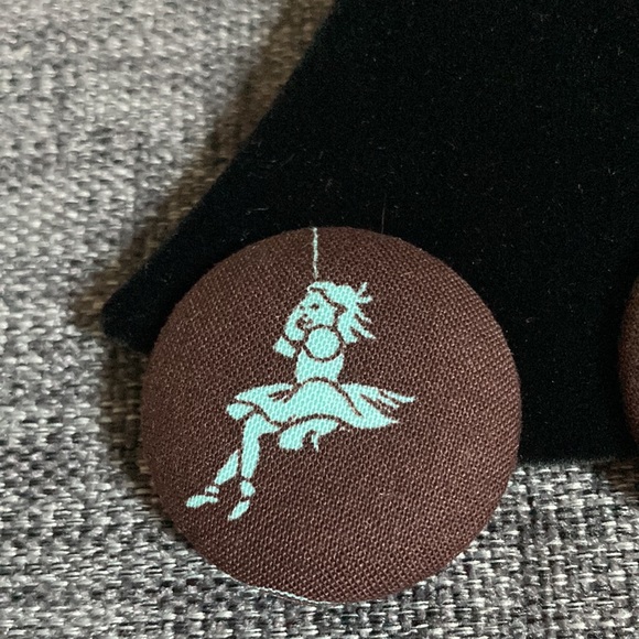 Toile Textile Earrings - Picture 2 of 3